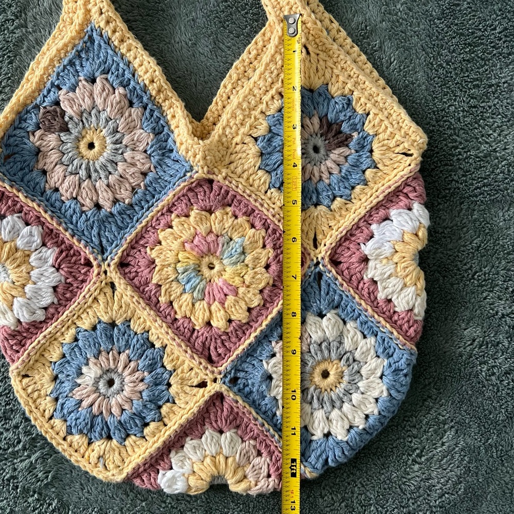 Handmade Crochet Bag 
100% Cotton – Boho Granny Square Tote - Picture 6 of 6
